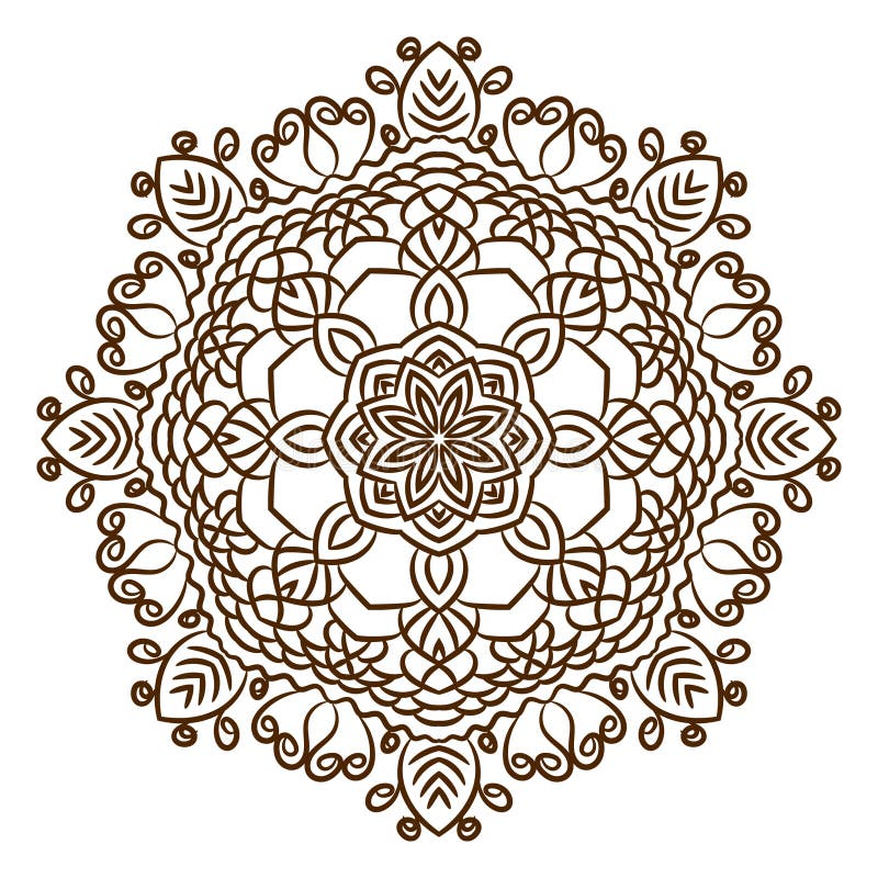 Download Hand Getrokken Mandala Van De Hennatatoegering Vector ...