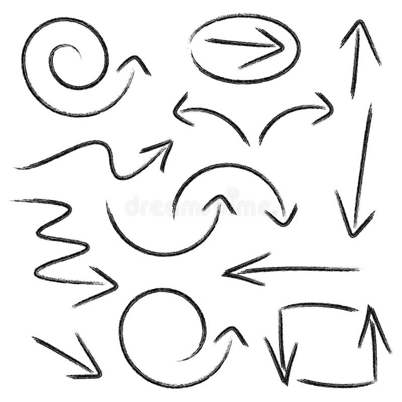 Collectie handgetekende pijlen vector illustratie