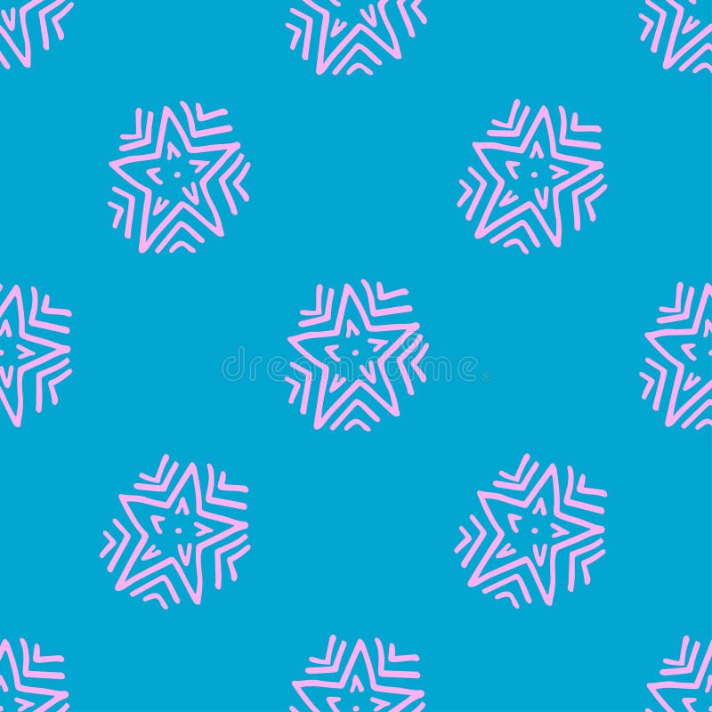 Hand getrokken sterren met stralen Lichtrose sterren op blauwe achtergrond royalty-vrije illustratie Hand getrokken sterren met stralen Lichtrose sterren op blauwe achtergrond royalty-vrije illustratie