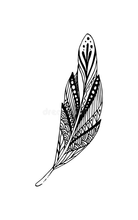 Hand getrokken vectorveren in bohostijl Geïsoleerdj op witte achtergrond royalty-vrije illustratie Hand getrokken vectorveren in bohostijl Geïsoleerdj op witte achtergrond royalty-vrije illustratie