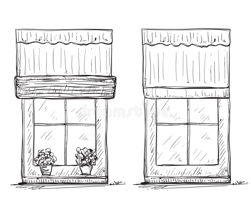 Hand getrokken Venstersschets stock illustratie Hand getrokken Venstersschets stock illustratie