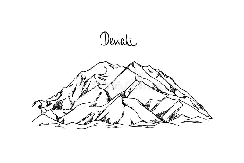 Hand gezeichnete Bergspitze