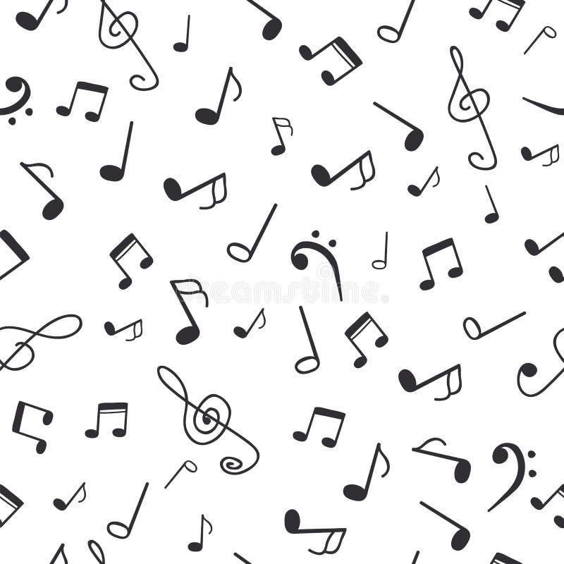 Hand gezeichnete Musikanmerkungen Nahtloser Musterhintergrund der Musik lizenzfreie abbildung Hand gezeichnete Musikanmerkungen Nahtloser Musterhintergrund der Musik lizenzfreie abbildung