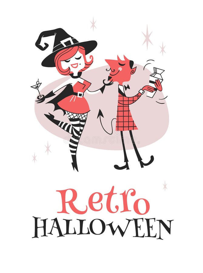 Hand gezeichnete Retro- Illustration Halloween-Charaktere Kreatives Karikaturkunstwerk Tatsächliche Vektorzeichnung Feiertags-Leu lizenzfreie abbildung Hand gezeichnete Retro- Illustration Halloween-Charaktere Kreatives Karikaturkunstwerk Tatsächliche Vektorzeichnung Feiertags-Leu lizenzfreie abbildung