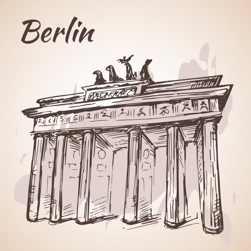 Handskizze Brandenburger Tor Vektor Abbildung - Illustration von