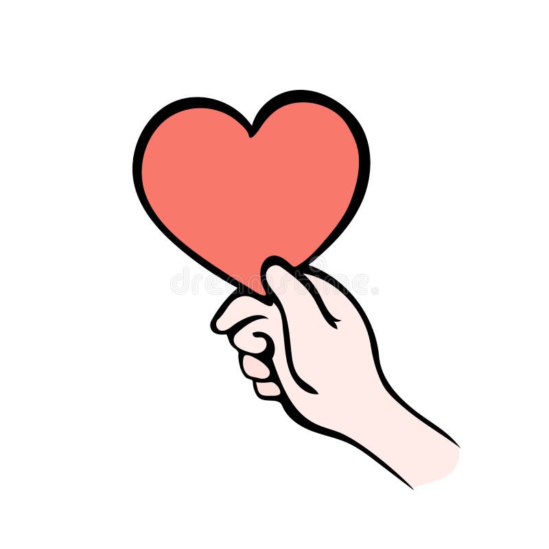 Hand giving heart symbol on white, give love stock illustration Hand giving heart symbol on white, give love stock illustration