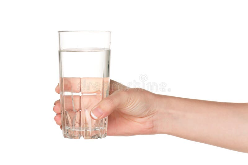 Hand with glass of water