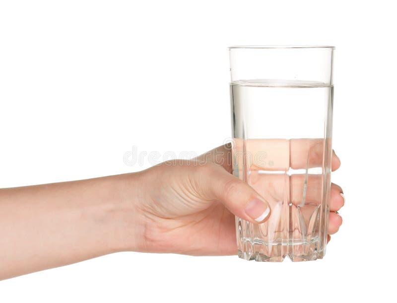 Hand with glass of water