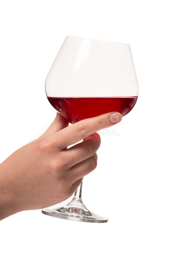 Hand with glass of wine