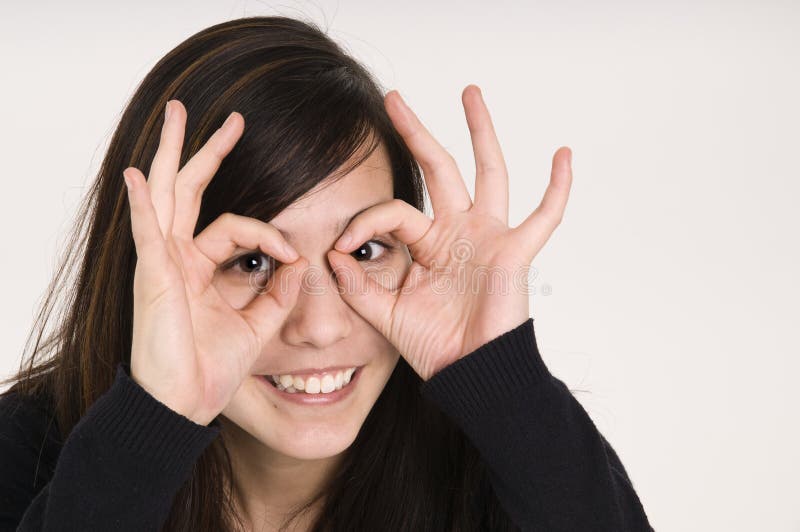 Hand glasses stock photo. Image of person, frame, cheerful 5647472