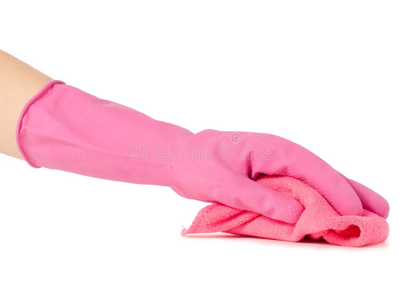 Hand in Glove for Cleaning a Microfiber Stock Photo Image of chemical