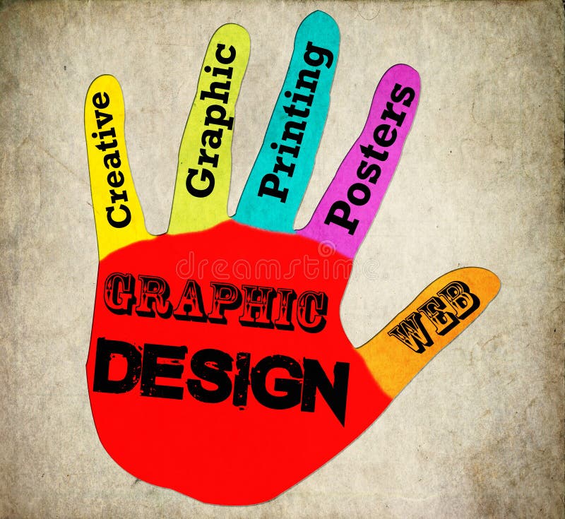 Hand graphic Design sign retro
