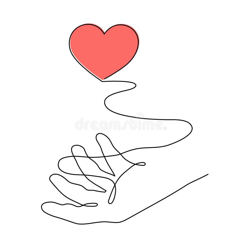 Heart One Line Art Hand Drawn Continuous Contour Romantic Symbol For  February 14 Simple Minimalist Design Editable Stroke Stock Illustration -  Download Image Now - iStock