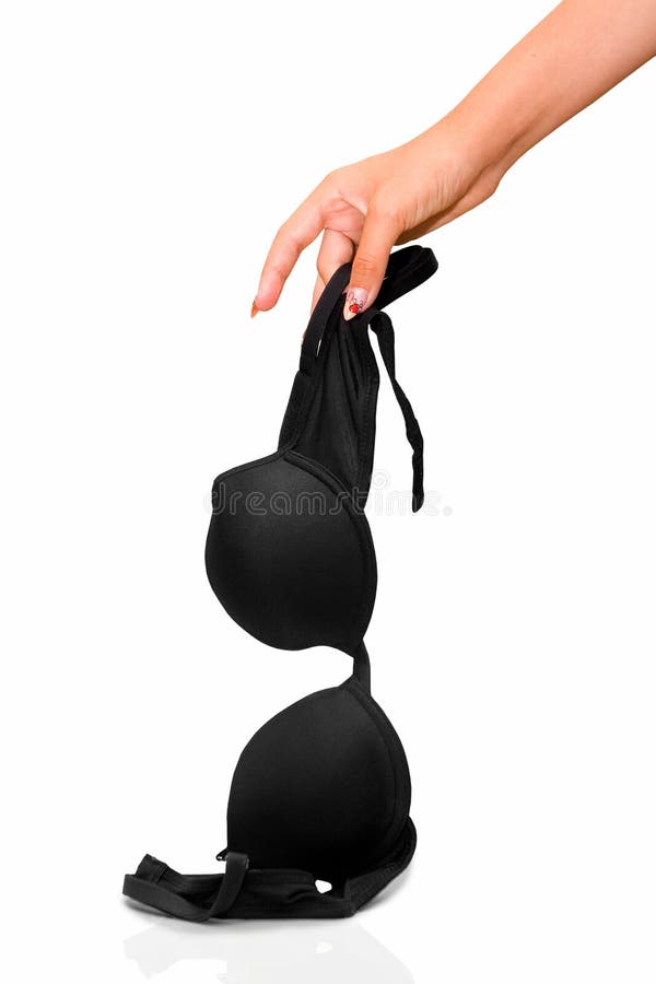 Female Hand Holding Black Bra Stock Photo - Image of cleavage, clothes:  142966300