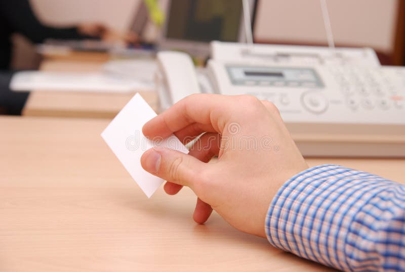 Hand hold business card