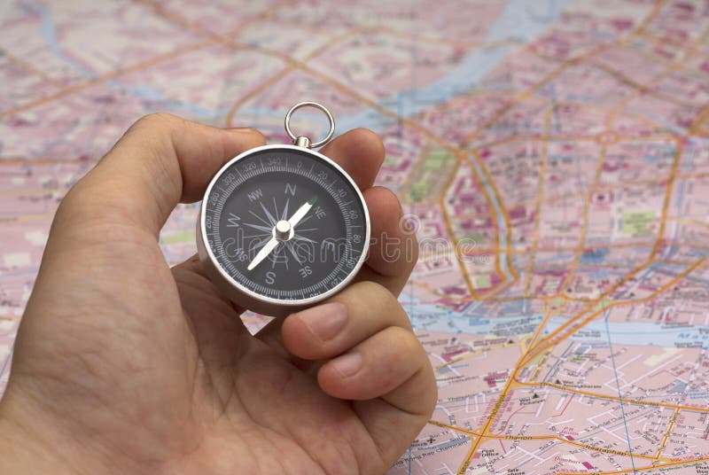 Hand Holding Compass. Online Booking Stock Image - Image of holiday, money:  153857823