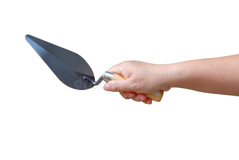 Hand Hold Lute Trowel or Plastering on Wall Background Stock Image Image of hand, worker