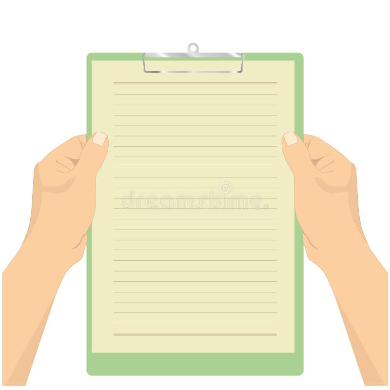 Hand hold paper clipboard vector vector illustration