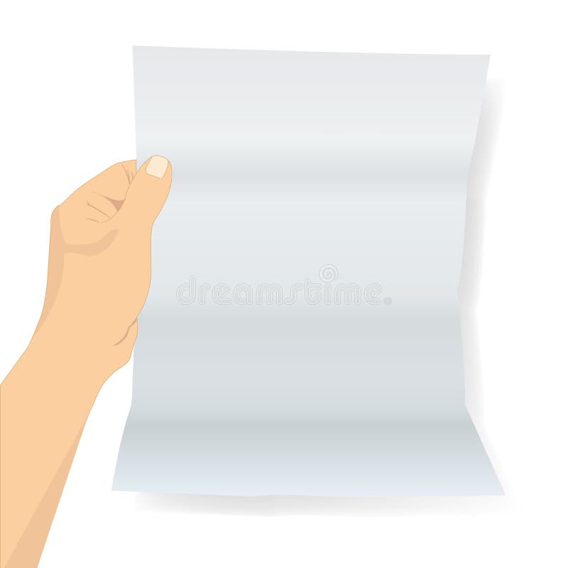 Hand hold paper vector stock illustration