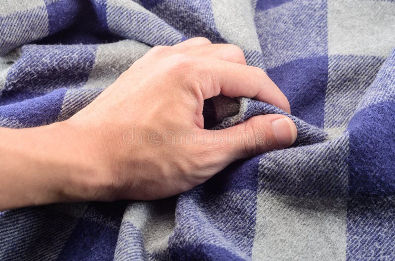 Hand touching fabric stock photo. Image of hand, retro 56101366