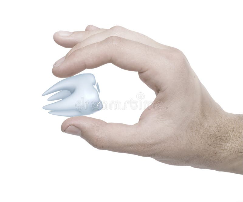 Hand hold a tooth vector illustration