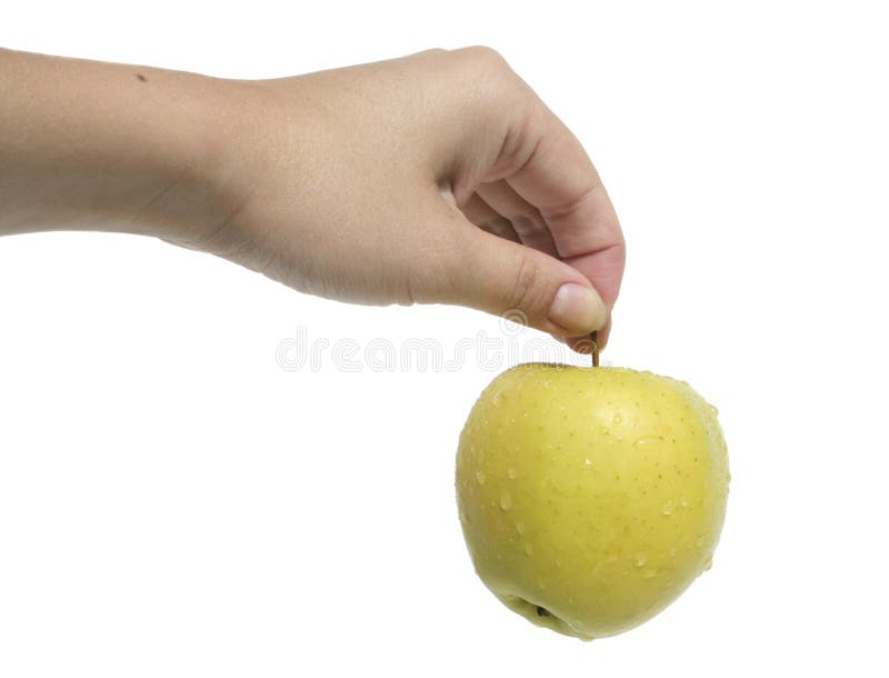 Hand holding apple