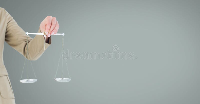 Hand holding balance scales royalty free stock images