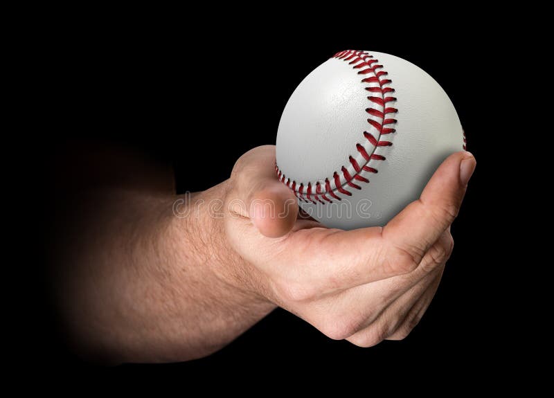 Hand Holding Baseball stock illustration. Illustration of fingers