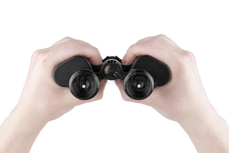 Hand holding binoculars stock image. Image of optics 102362407