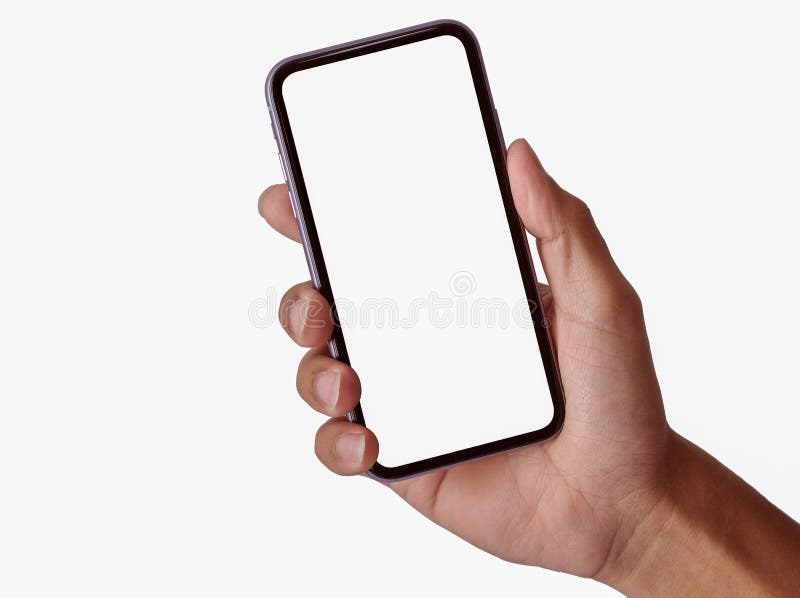 Smartphone frameless mockup. Studio shot stock image Smartphone frameless mockup. Studio shot stock image