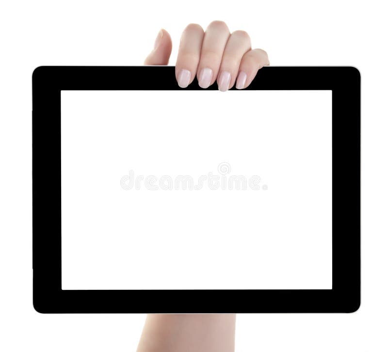 Hand Holding Blank Screen Digital Tablet Stock Image Image of holding, human 32034885