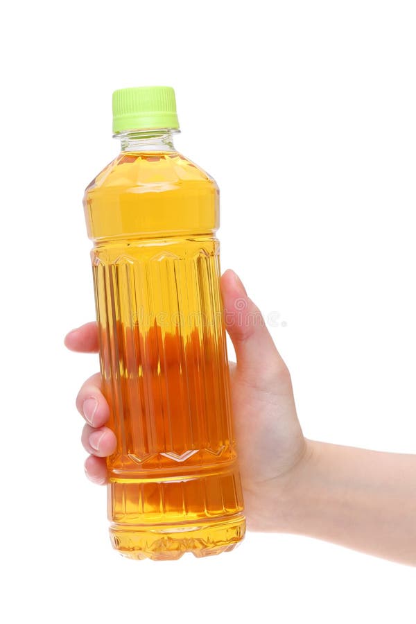 Hand Holding Bottle Of Japanese Tea Stock Photo Image of clear, asian