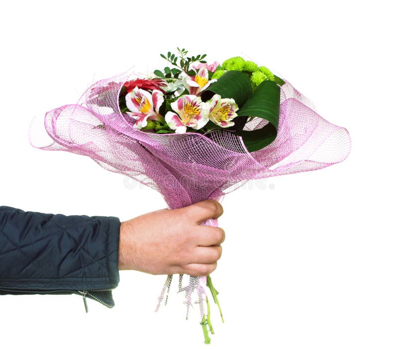 Hand Holding A Bouquet Stock Photo Image 62242875