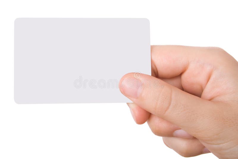 Hand holding a business card stock images