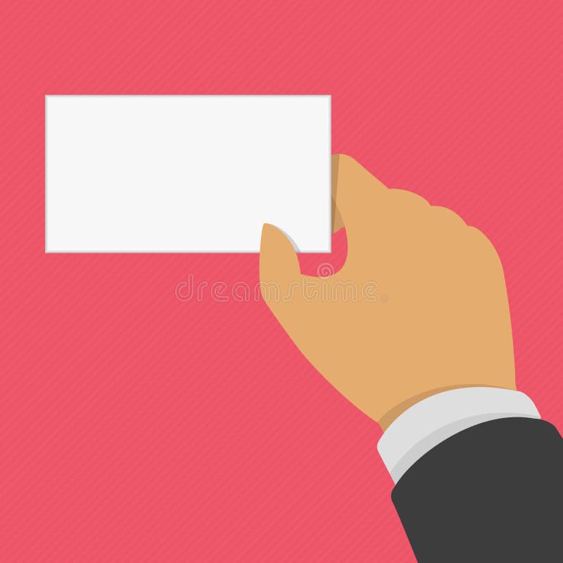 Hand holding business card. vector illustration Hand holding business card. vector illustration