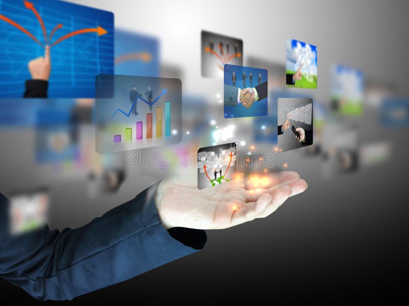 Hand holding business collection stock photography