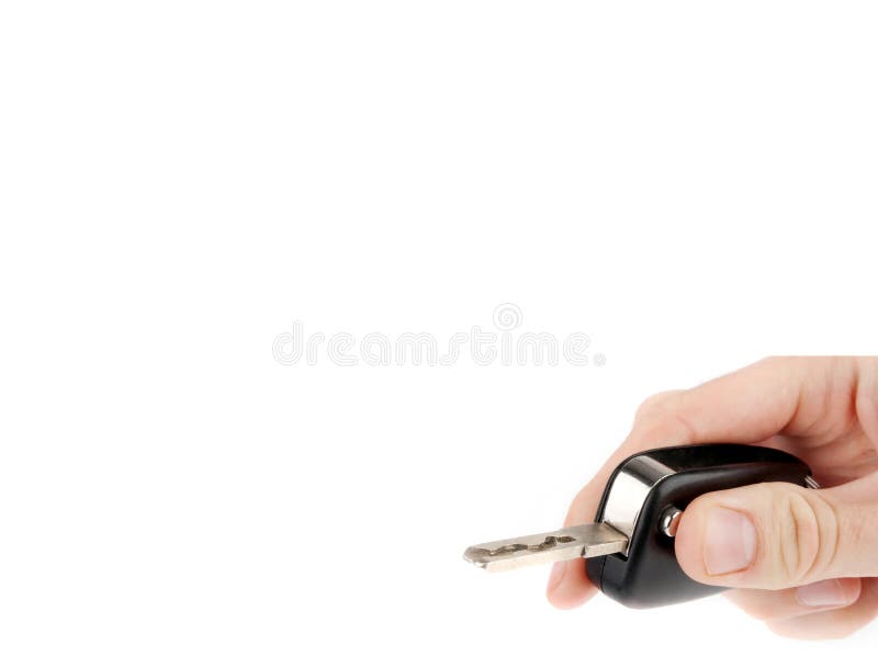 Hand holding car keys isolated royalty free stock photos