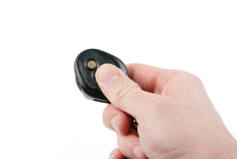 Hand holding car keys isolated stock photography