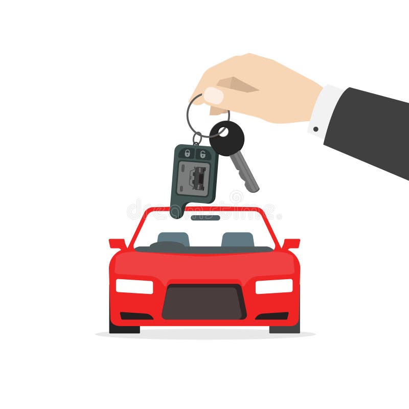 Hand Holding Car Keys Near Auto Vector , Gift Concept Stock Vector ...