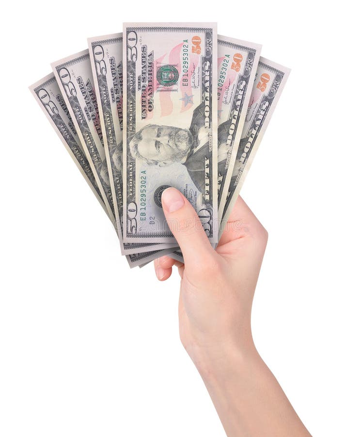 Hand Holding Cash Money On White Royalty Free Stock Photo - Image: 19187225