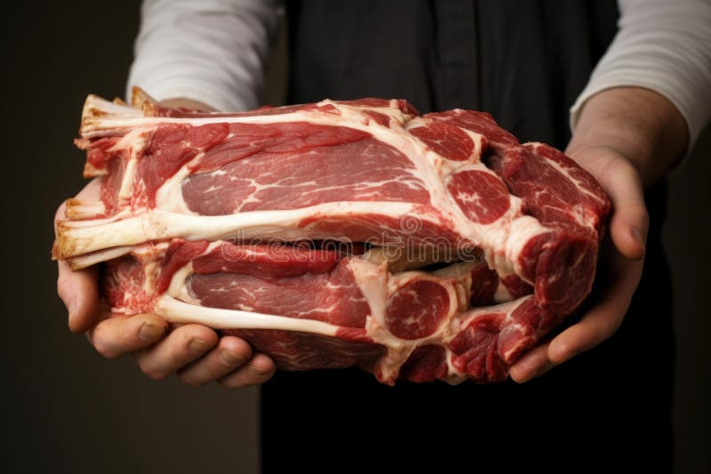 Hand holding a cleanly picked rib bone stock illustration