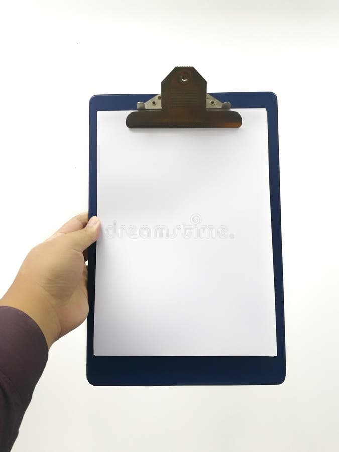 Hand holding clipboard stock image. Image of blank, hold - 100013407