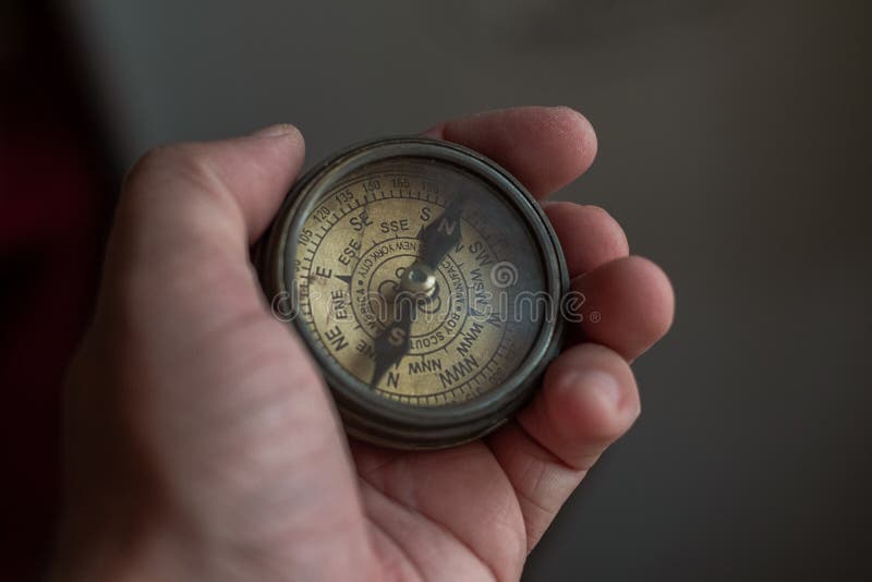 Hand Holding Compass stock image. Image of navigational 177836097