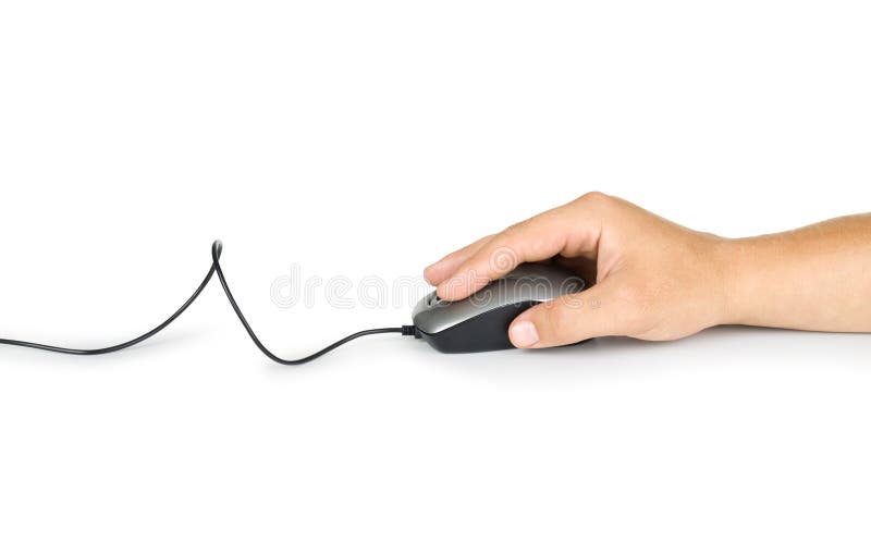 hand holding computer mouse