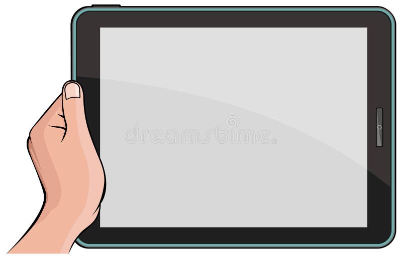 Hand holding digital tablet pc vector illustration Hand holding digital tablet pc vector illustration