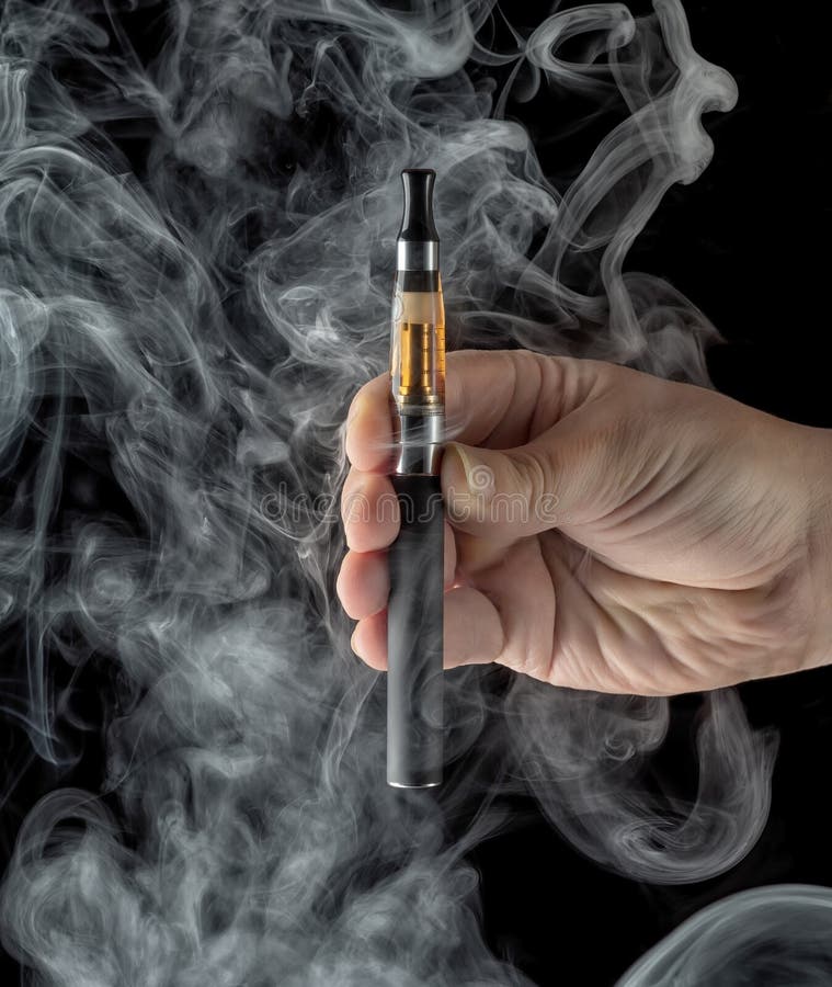 Hand holding an electronic cigarette stock photos Hand holding an electronic cigarette stock photos