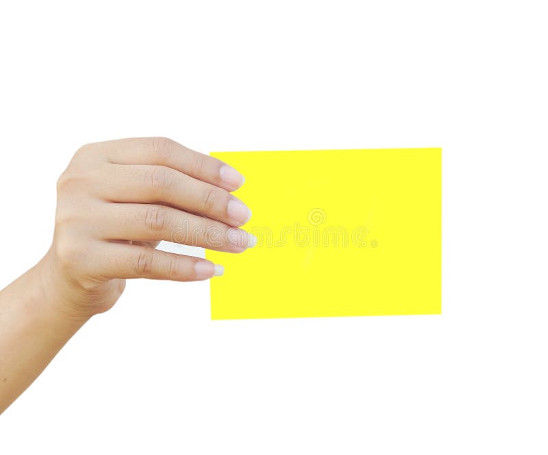 Hand holding an empty business card