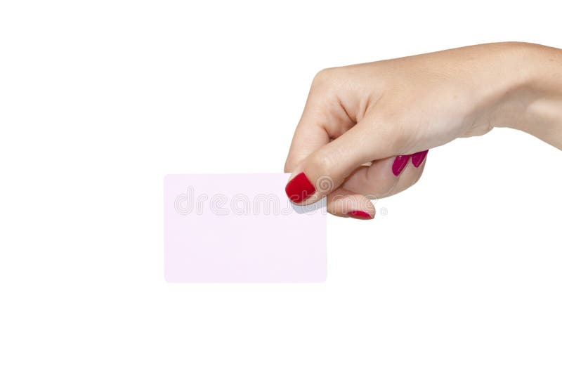 Hand holding an empty business card