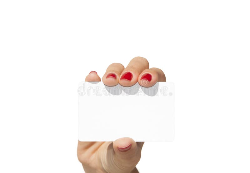 Hand holding an empty business card