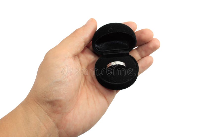 Hand Holding Engagement Ring Stock Images Image 35125404